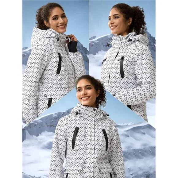 Women's Waterproof Ski Snow Jacket Warm Fleece Lined Winter Rain